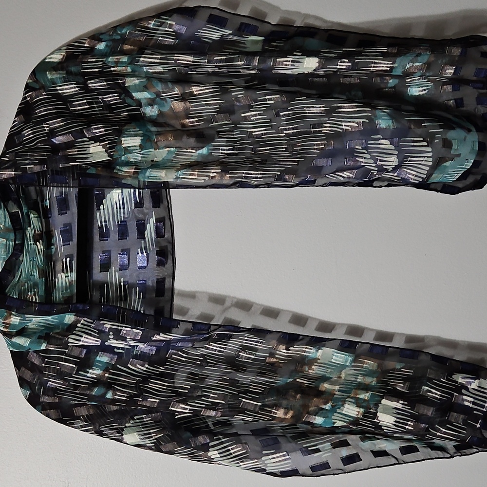 Elegant Multicolor Green & Black Scarf Neck Hair Shoulder Decor 13x58